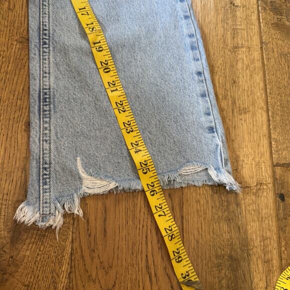 BDG Jeans Womens Sz 28 Crop Kick Flare Distressed Raw Hem High Rise Denim - Picture 5 of 8